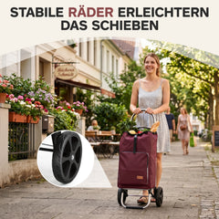 Sekey Einkaufstrolley 3-in-1 klappbar – 50L Einkaufswagen mit Kühlfach, großen Rädern & Sackkarren-Funktion, leichtes Aluminium