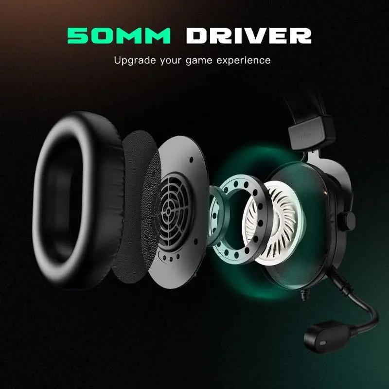 Fifine USB Gaming Headset mit Mikrofon, 3 EQ-Modi und 50mm Treiber Sekey