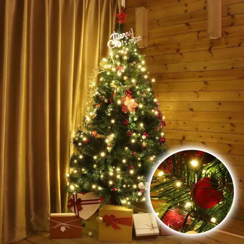 Salcar 2 m LED Lichterkette für Weihnachtsbaum, mit 8 Strängen, 280 LEDs, 31V GS-zertifizierte Stromversorgung Salcar