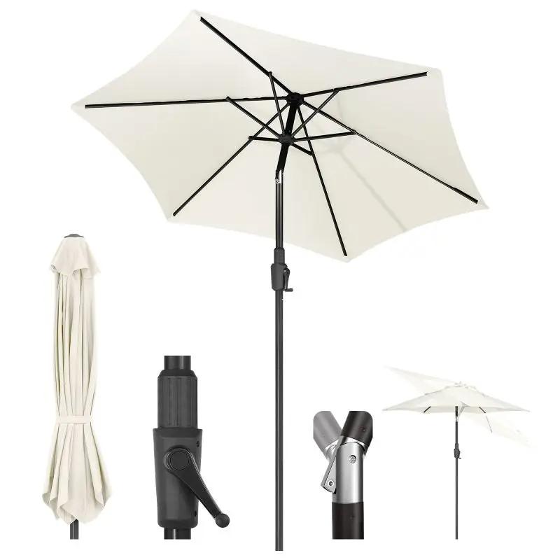 Sekey 220 cm Sonnenschirm mit Kurbel und Auto Kippen, Sonnenschutz UV50+ Sekey