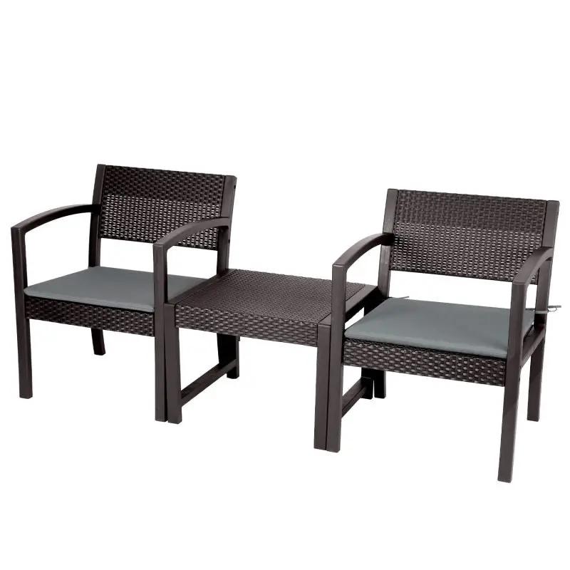 Sekey 3-teilig Gartenmöbel Set, 2 Gartenstühle und Gartentisch Sekey