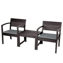 Sekey 3-teilig Gartenmöbel Set, 2 Gartenstühle und Gartentisch Sekey