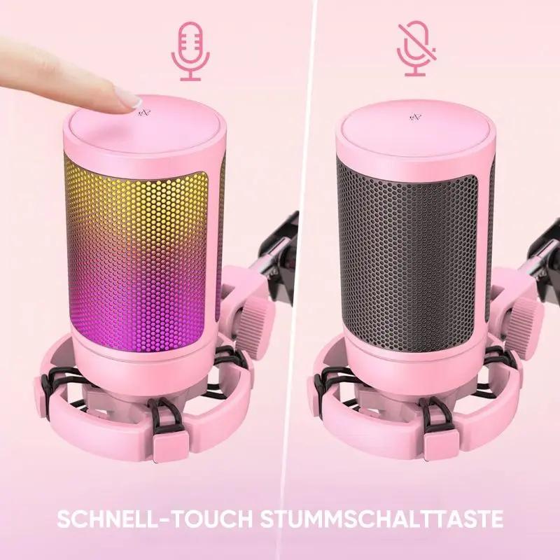 Fifine USB Kondensator Mikrofon mit Arm und Stummschalttaste, A6T Sekey