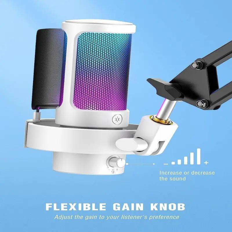Fifine USB Kondensator Mikrofon mit Stummschalttaste, Popfilter und Kopfhörerbuchse Sekey