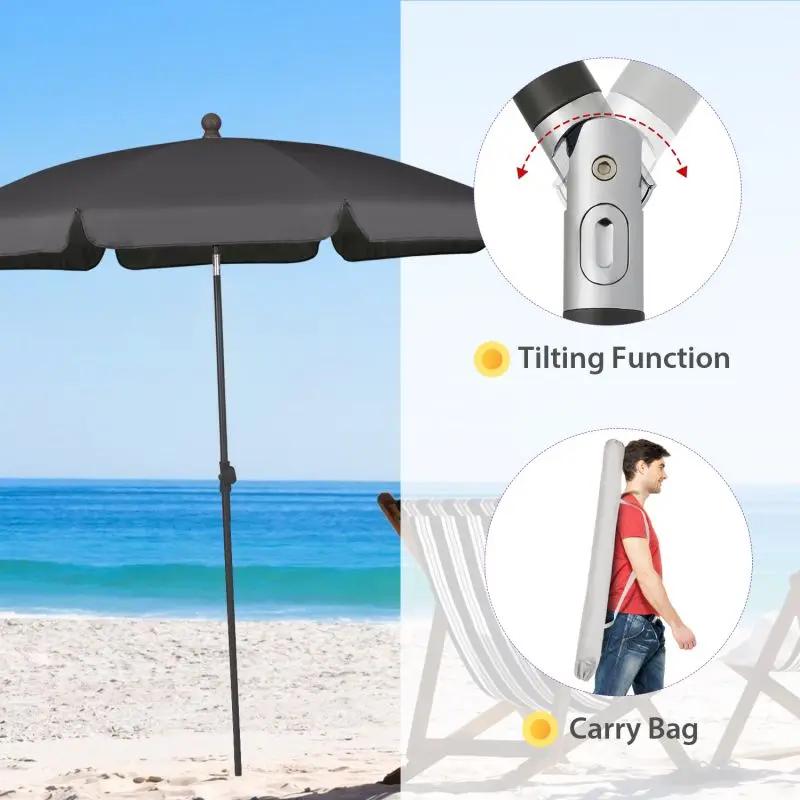Sekey 200 cm Sonnenschirm mit Schutzhülle, Sonnenschutz UV50+ Sekey