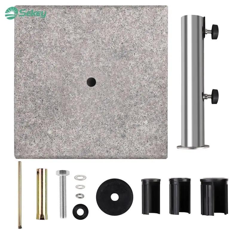 Sekey 25 kg Granit Sonnenschirmständer Eckig, für Schirmstock Ø 22 - 38 mm Sekey