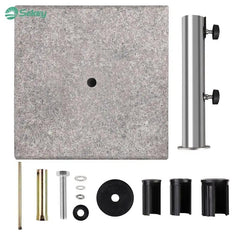 Sekey 25 kg Granit Sonnenschirmständer Eckig, für Schirmstock Ø 22 - 38 mm Sekey