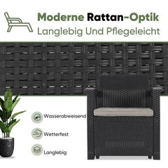 Sekey 3-teilig Gartenmöbel Set, 2 Sessel und Gartentisch Sekey