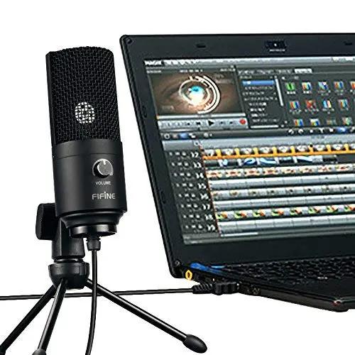 Fifine USB Kondensator Mikrofon mit Ständer, K669B Sekey