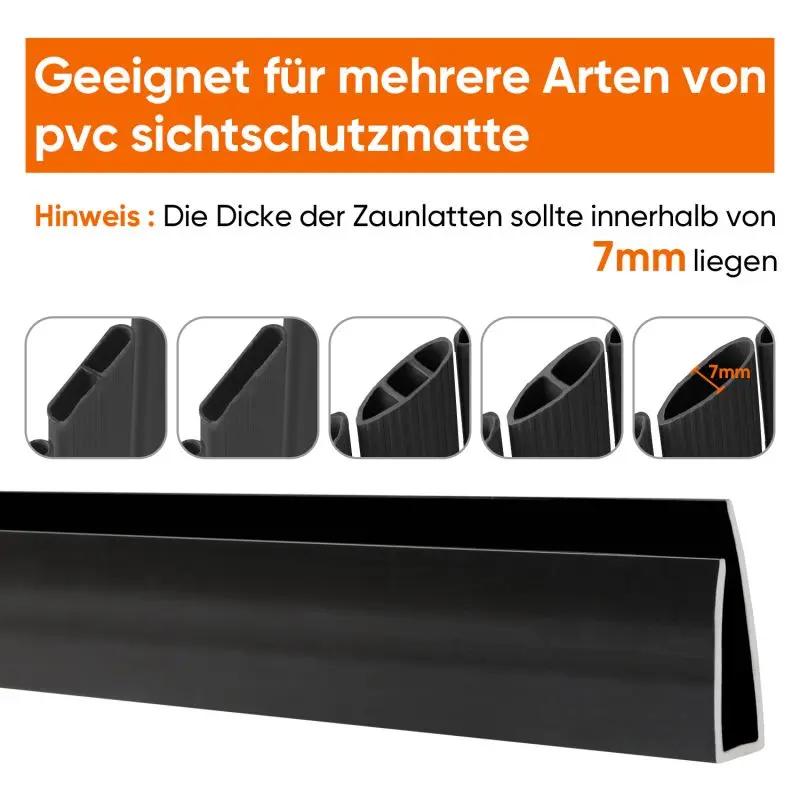 Sekey 5x1m PVC Abschlussleiste für PVC Sichtschutzmatte Sekey