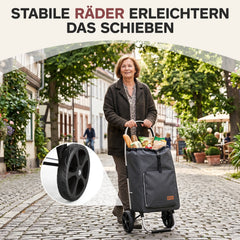 Sekey Einkaufstrolley 3-in-1 klappbar – 50L Einkaufswagen mit Kühlfach, großen Rädern & Sackkarren-Funktion, leichtes Aluminium