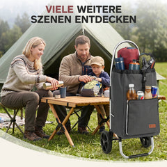 Sekey Einkaufstrolley 3-in-1 klappbar – 50L Einkaufswagen mit Kühlfach, großen Rädern & Sackkarren-Funktion, leichtes Aluminium