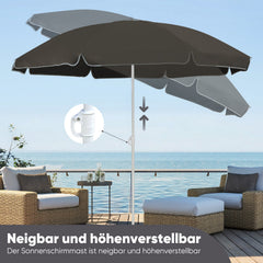 Sekey Sonnenschirm Ø160 cm rund mit Tragetasche & Bodenhülse, für Balkon & Strand Sekey