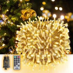 Salcar LED Lichterkette mit 5m/10m/15m/20m Länge – 50–300 LEDs, Fernbedienung, 8 Modi, Timer & IP44 Wasserdicht, für Weihnachtsdeko, Party, Hochzeit, Garten – Warmweiß Salcar
