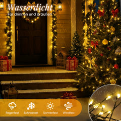 Salcar LED Cluster Lichterkette Kupferdraht | 200/400/600/800 LEDs | 5m/10m/15m/20m | Warmweiß, 8 Modi, Timer & Memory, IP44 Wasserdicht für Innen & Außen Salcar