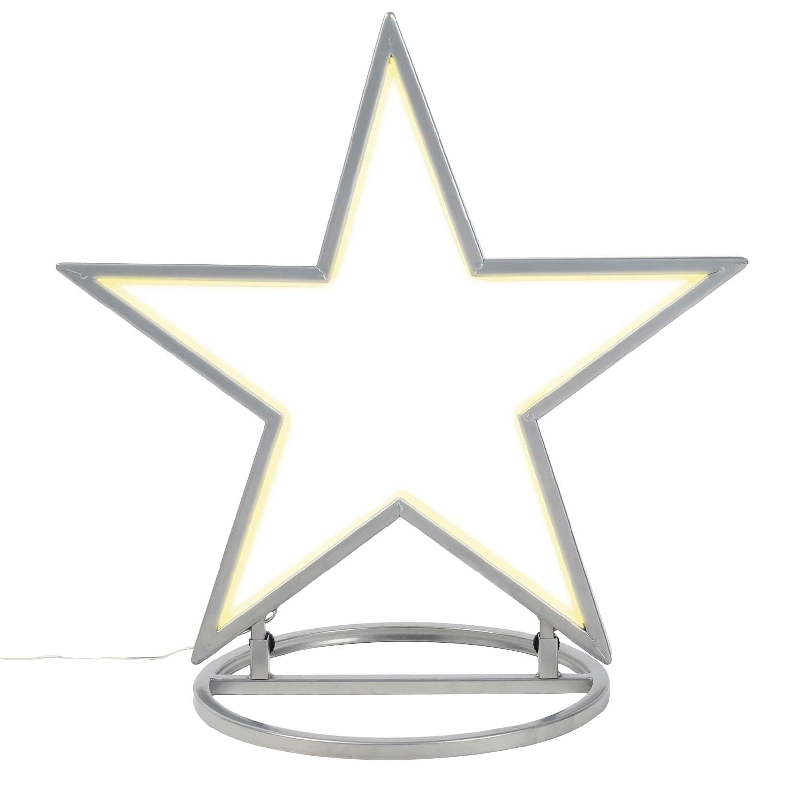 Salcar LED Gartenstecker Stern aus Metall – 50 cm Weihnachtsstern mit 100 LEDs, Warmweiß, IP44 Wasserdicht, Garten Stern Leuchte mit Erdspieß & Standfuß, Für Innen & Außen Salcar