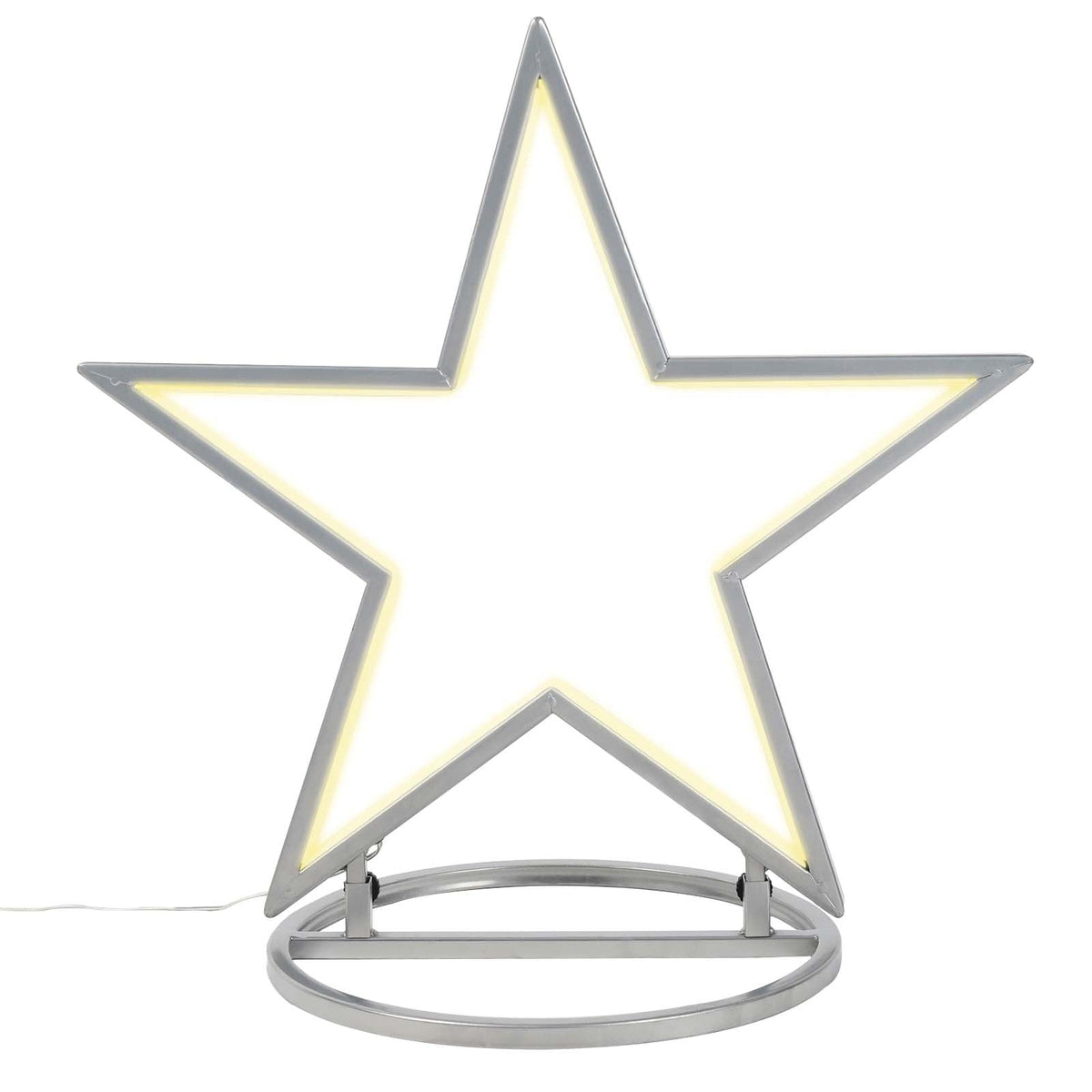 Salcar LED Gartenstecker Stern aus Metall – 50 cm Weihnachtsstern mit 100 LEDs, Warmweiß, IP44 Wasserdicht, Garten Stern Leuchte mit Erdspieß & Standfuß, Für Innen & Außen Salcar