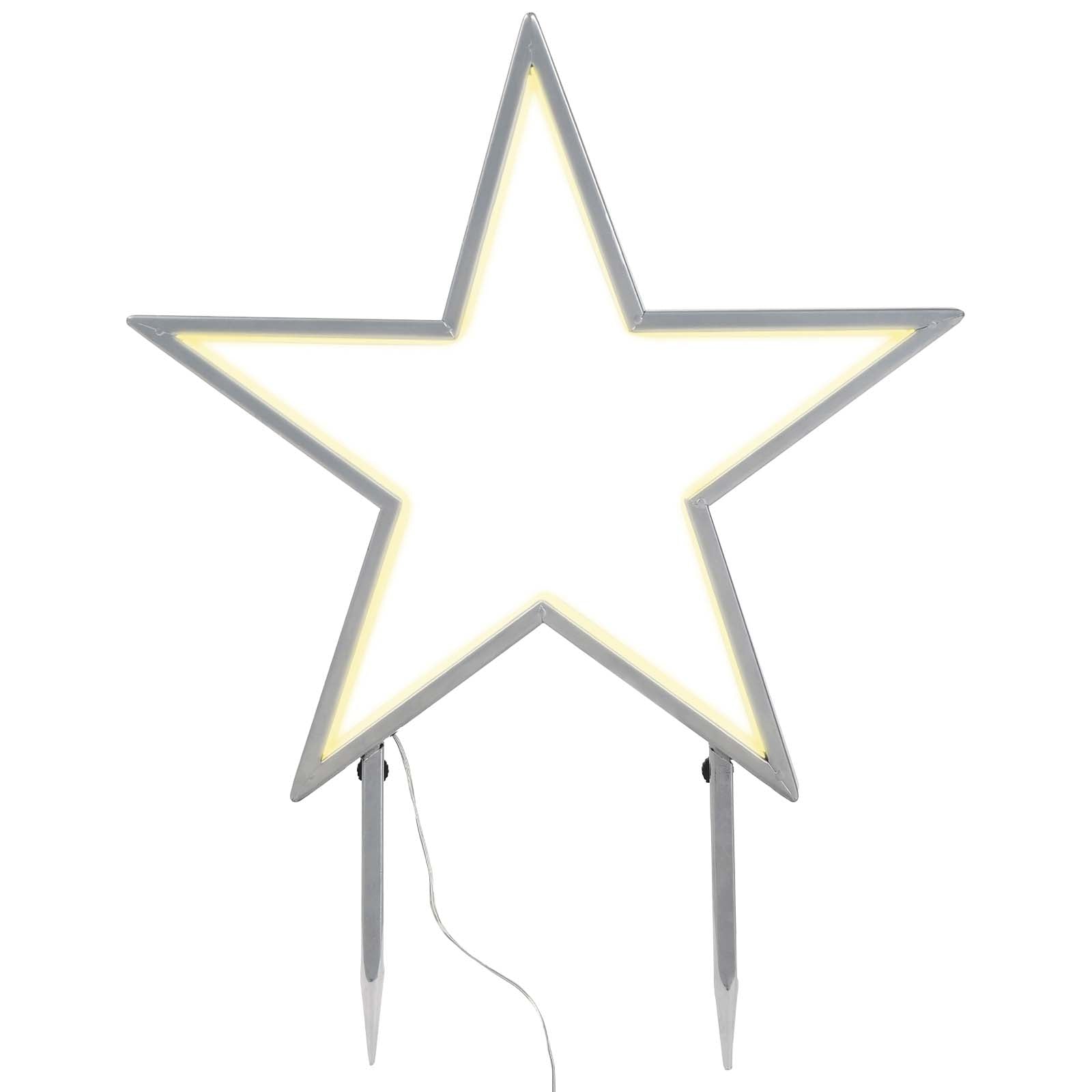 Salcar LED Gartenstecker Stern aus Metall – 50 cm Weihnachtsstern mit 100 LEDs, Warmweiß, IP44 Wasserdicht, Garten Stern Leuchte mit Erdspieß & Standfuß, Für Innen & Außen Salcar