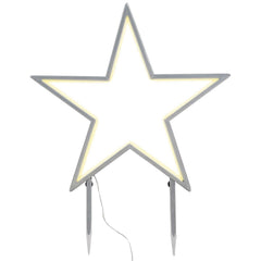 Salcar LED Gartenstecker Stern aus Metall – 50 cm Weihnachtsstern mit 100 LEDs, Warmweiß, IP44 Wasserdicht, Garten Stern Leuchte mit Erdspieß & Standfuß, Für Innen & Außen Salcar