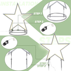 Salcar LED Gartenstecker Stern aus Metall – 50 cm Weihnachtsstern mit 100 LEDs, Warmweiß, IP44 Wasserdicht, Garten Stern Leuchte mit Erdspieß & Standfuß, Für Innen & Außen Salcar