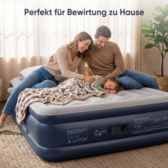 Sekey XXL Luftmatratze selbstaufblasend 2 Personen 203×152×46 cm, Luftbett mit integrierter elektrischer Pumpe, einstellbarer Härtegrad, komfortables Gästebett, schnell aufblasbar
