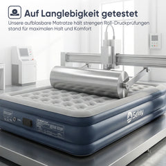 Sekey XXL Luftmatratze selbstaufblasend 2 Personen 203×152×46 cm, Luftbett mit integrierter elektrischer Pumpe, einstellbarer Härtegrad, komfortables Gästebett, schnell aufblasbar