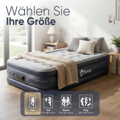 Sekey XXL Luftmatratze selbstaufblasend 1 Person 203×102×40 cm, extra hohes Luftbett Einzelbett mit integrierter elektrischer Pumpe, beflockte Oberfläche, schnell aufblasbar & platzsparend