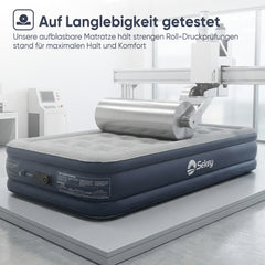 Sekey XXL Luftmatratze selbstaufblasend 1 Person 203×102×40 cm, extra hohes Luftbett Einzelbett mit integrierter elektrischer Pumpe, beflockte Oberfläche, schnell aufblasbar & platzsparend