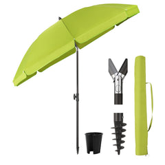 Sekey ∅ 160 cm beach umbrella with protective cover and ground sleeve, sun protection UV50+