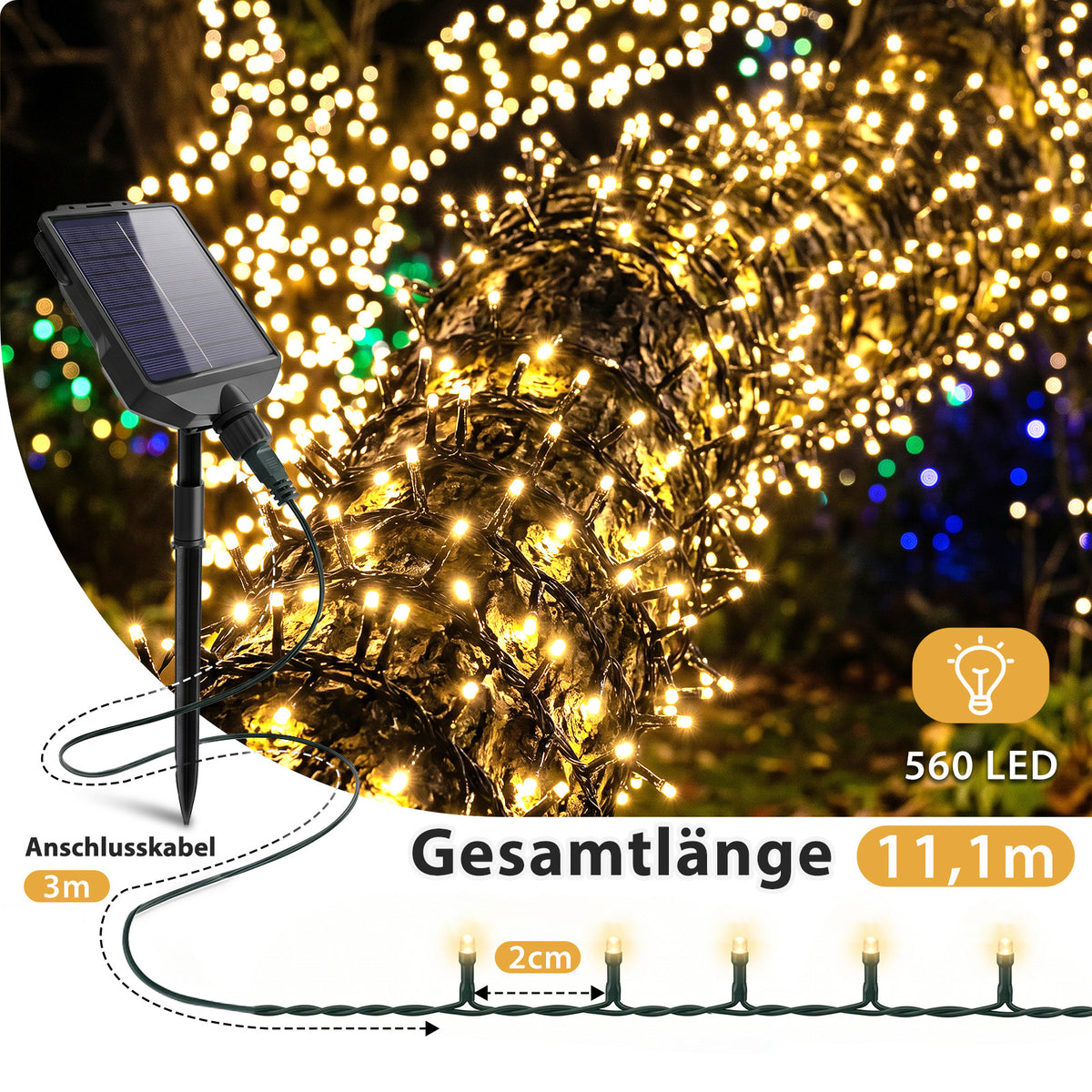 Salcar Cluster Lichterkette mit 560 LEDs und 14,1 m Länge