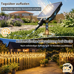 Salcar Solar Lichterkette Außen mit Solar- und USB-Aufladung