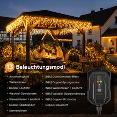 Salcar Solar Lichtervorhang mit 13 Lichtmodi und einstellbarer Helligkeit