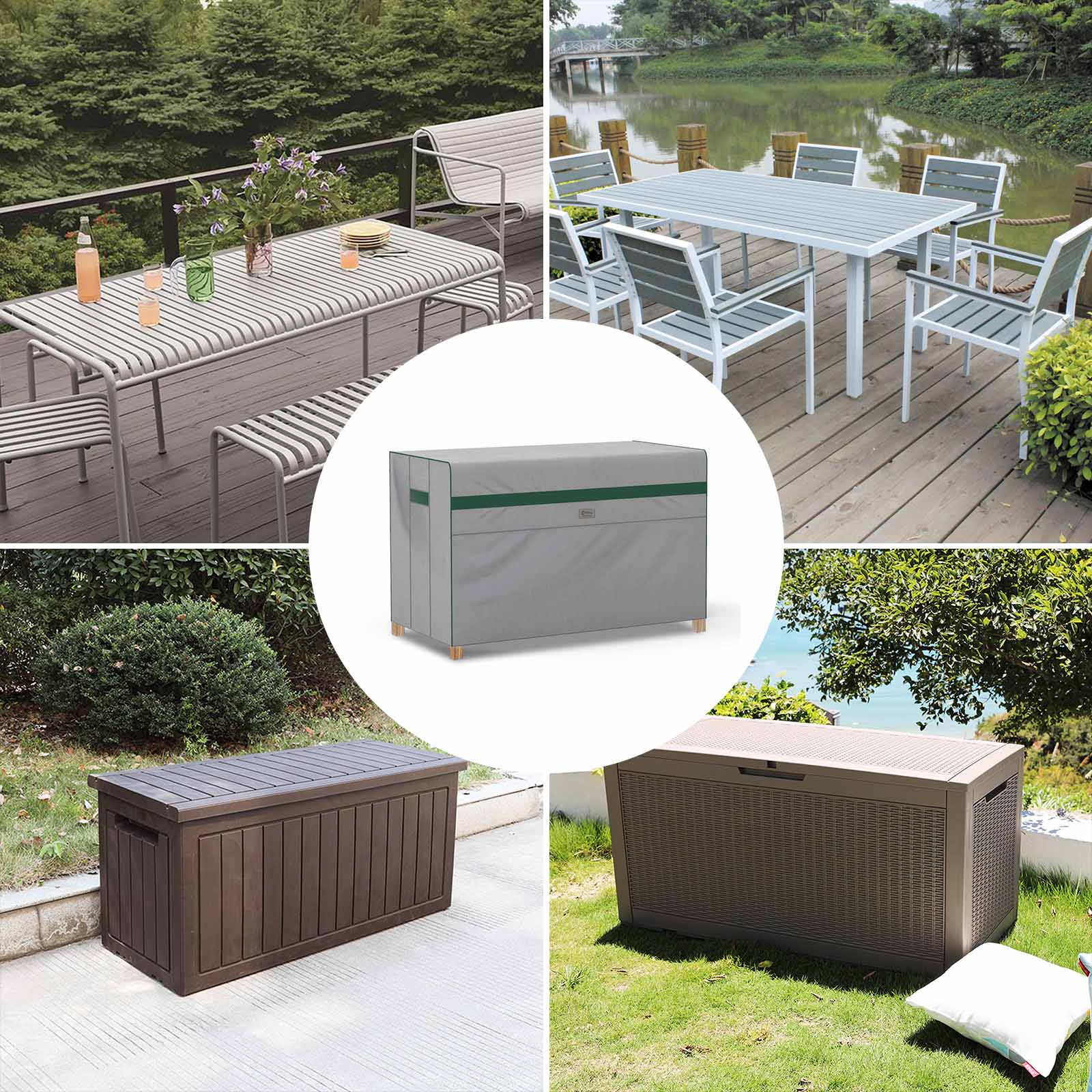 Sekey Schutzhülle für Poly-Rattan-Möbel, Gartentisch und Terrassenmöbel