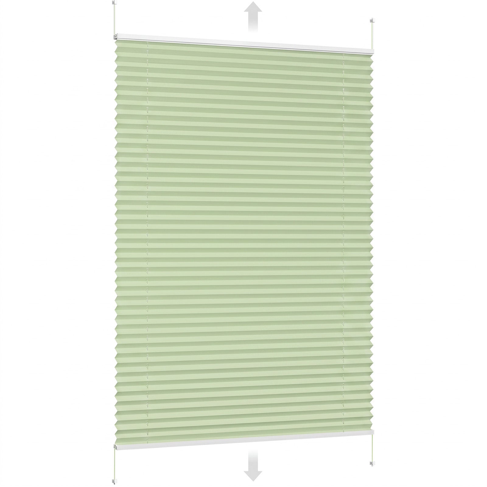 Sekey Plissee ohne Bohren in Grün mit Klemmfix-Halterung für Fenster und Türen, blickdicht und lichtschützend.