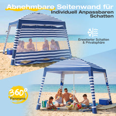 Sekey Strandmuschel mit Seitenvorhang für zusätzlichen Schatten und mehr Privatsphäre