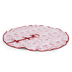 Salcar Weihnachtsbaumdecke Rot Weiß mit Rentier & Schneeflocken – Beidseitiger Weihnachtsbaumrock aus weichem Fleece