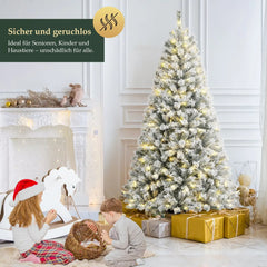 Salcar 180cm Künstlicher Weihnachtsbaum mit Schnee und Licht, mit 250 LED und 828 PVC Spitzen Salcar