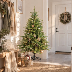 Salcar Künstlicher Weihnachtsbaum Fichte aus PE & PVC mit hellgrünen Zweigspitzen – 120 bis 210 cm